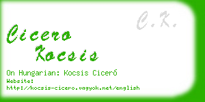 cicero kocsis business card